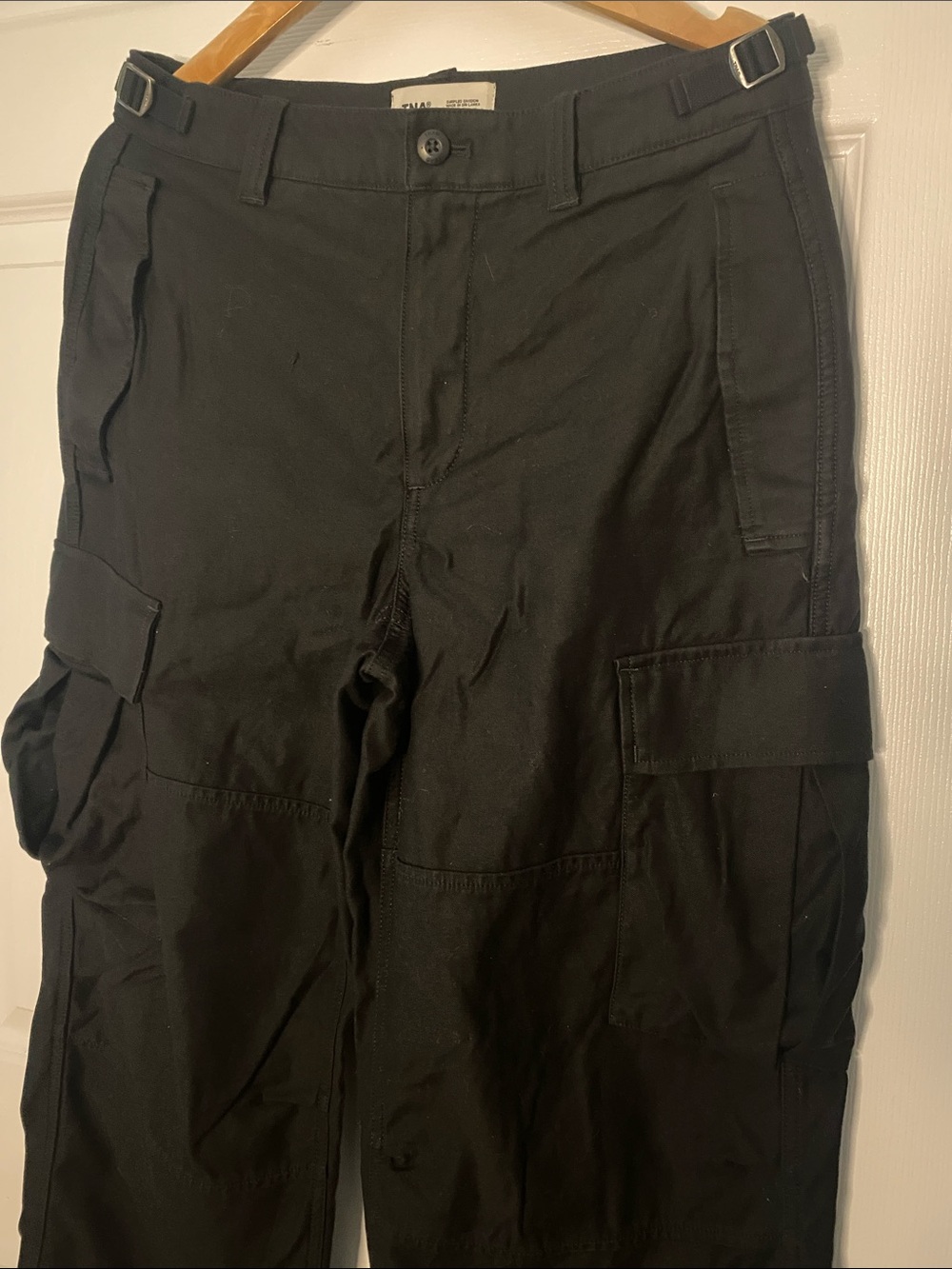 TNA Black Utility Cargo Pants with Wide Legs #14 - Picture 2 of 14